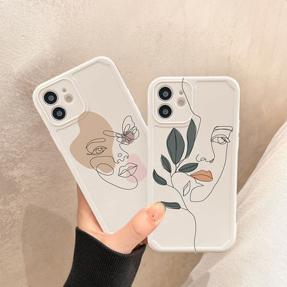 Compatible with Every Iphone, Simple Line Face Phone Protective Cover