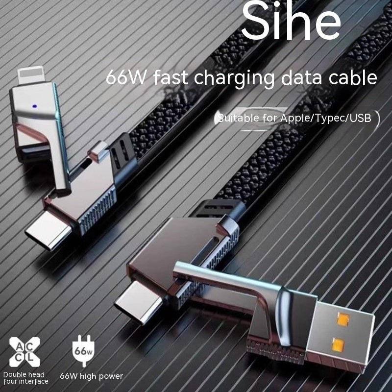 Four-in-one Data Cable Two-drag Two PD with Fast Charge
