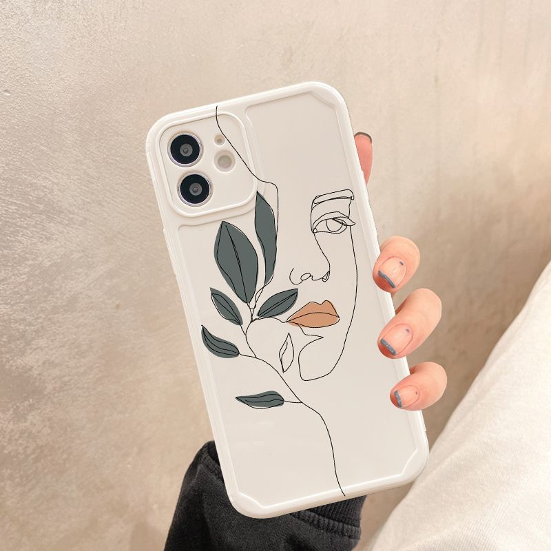 Compatible with Every Iphone, Simple Line Face Phone Protective Cover