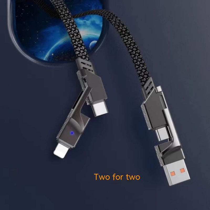 Four-in-one Data Cable Two-drag Two PD with Fast Charge