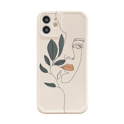 Compatible with Every Iphone, Simple Line Face Phone Protective Cover