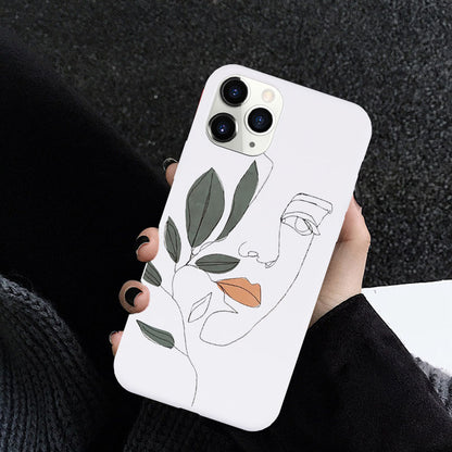 Compatible with Every Iphone, Simple Line Face Phone Protective Cover